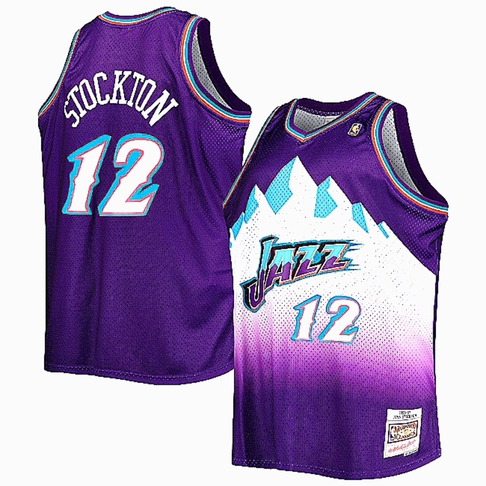 John Stockton Utah Jazz throwback Mitchell n Ness jersey